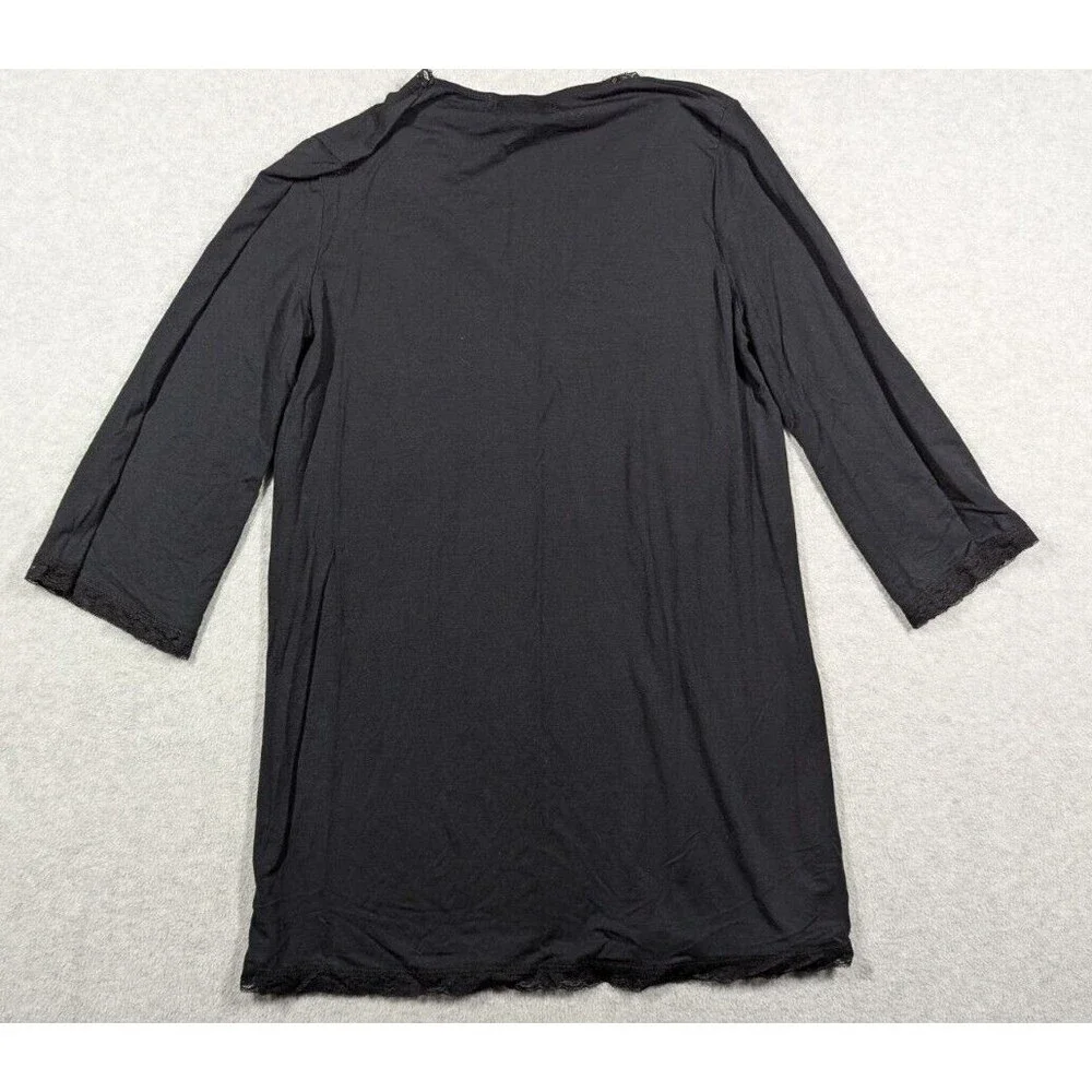 Barefoot Dreams Women Nightgown Small Luxe Milk‎ Jersey Lace Trim Sleep Dress
